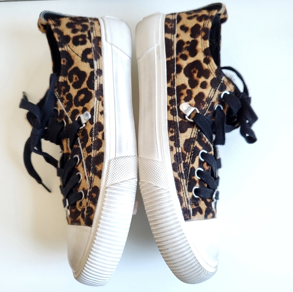 New ALL SAINTS Jazmin Haircalf Leopard Print Sneakers NWT Size 7 US/38 EU - Picture 14 of 15